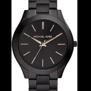Michael Kors Oversized Slim Runway Black-Tone Watch